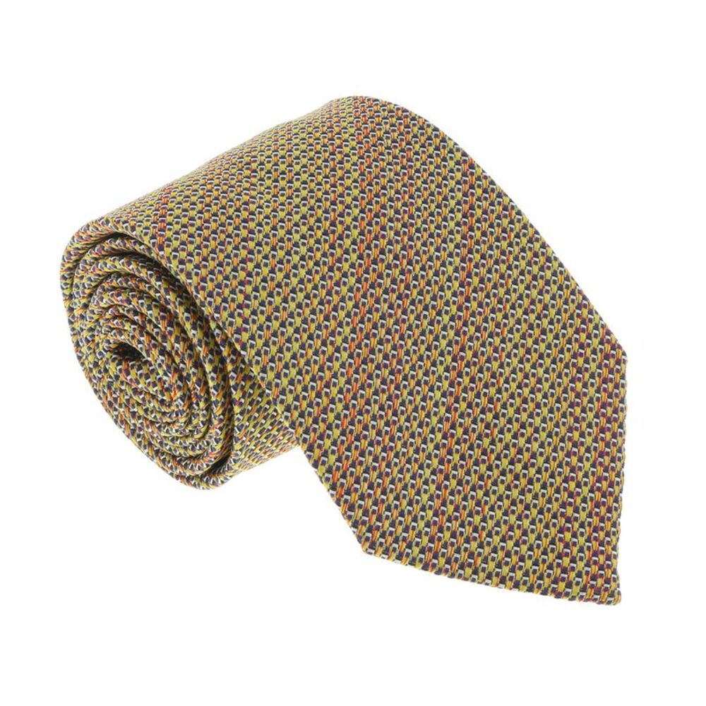 Missoni U4313 Gold/Red Basketweave 100% Silk Tie